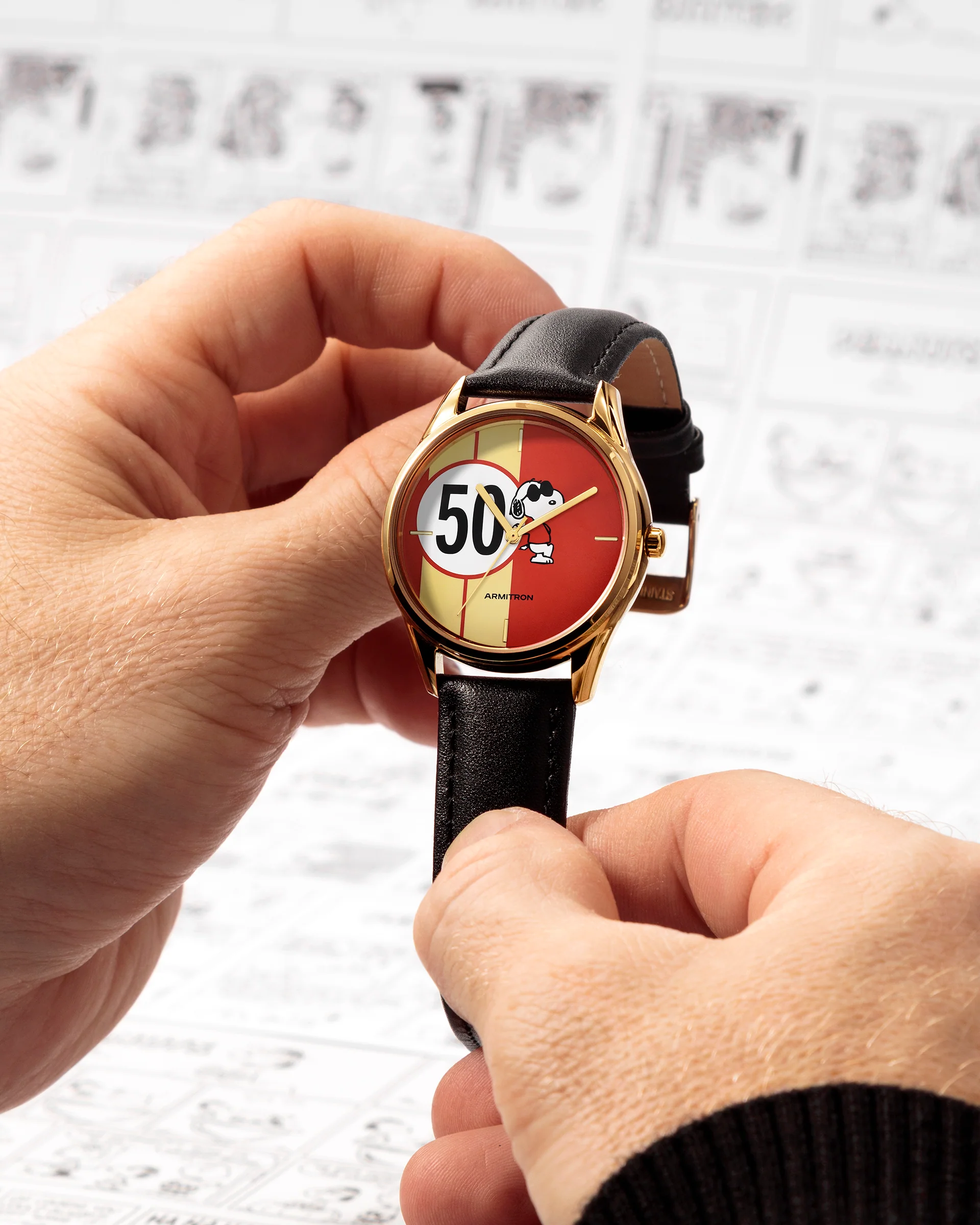 Armitron x Peanuts: Golden Cool | 36mm, Peanuts Black/Gold/Red - Image 9