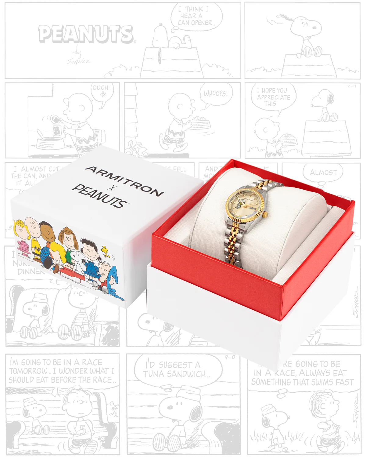 Armitron x Peanuts: The Hug | 24.5mm, Peanuts Two-Tone Gold/Silver - Image 10