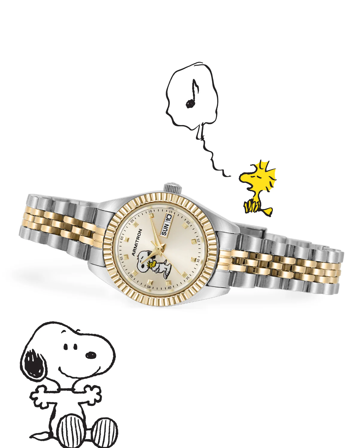 Armitron x Peanuts: The Hug | 24.5mm, Peanuts Two-Tone Gold/Silver - Image 7